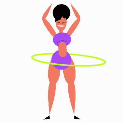 Woman With Hula Hoop Health Ladder GIF