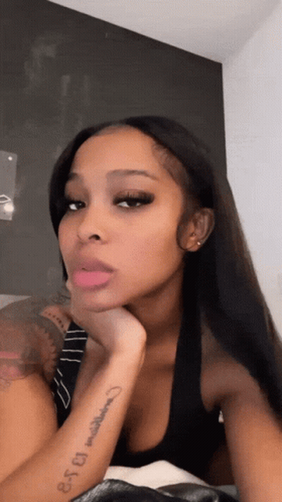 Woman With I Love You Tattoo GIF