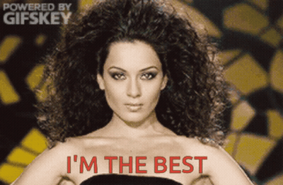 Woman With I'm The Best On Chest GIF