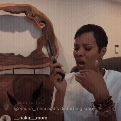 Woman With Knife Wooden Mirror It's Disturbing GIF