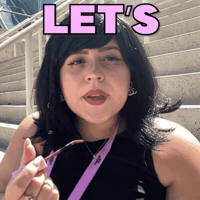 Woman With Lanyard Saying Let's GIF