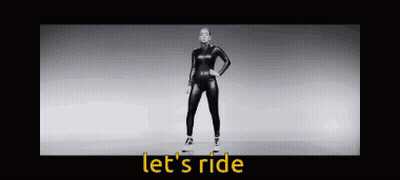Woman With Let's Ride Text GIF