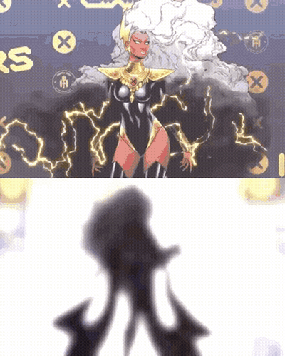 Woman With Lightning Bolts Saying X GIF