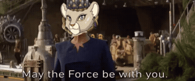 Woman With Lion Head May The Force Be With You GIF