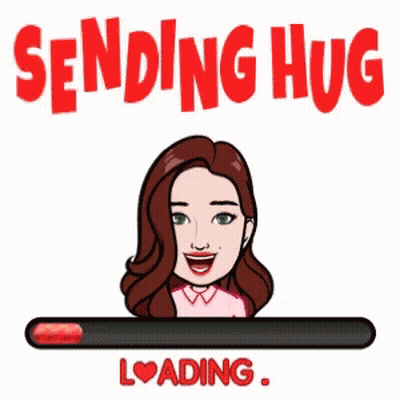 Woman With Loading Bar Sending Hug GIF