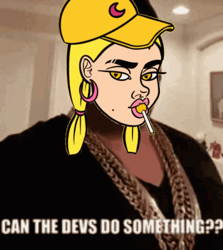 Woman With Lollipop Saying Can The Devs Do Something GIF
