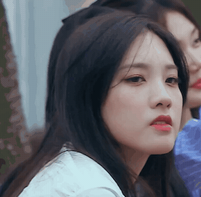 Woman With Long Black Hair And Red Lips GIF