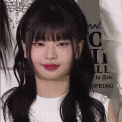 Woman With Long Black Hair And Red Lips GIF