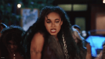 Woman With Long Black Hair Before Group GIF