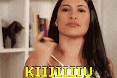 Woman With Long Black Hair Funny Face Kiiiiiiu GIF