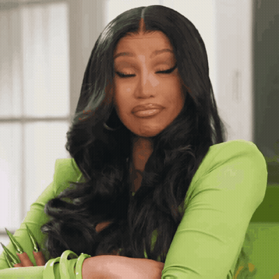 Woman With Long Black Hair In Green Top GIF
