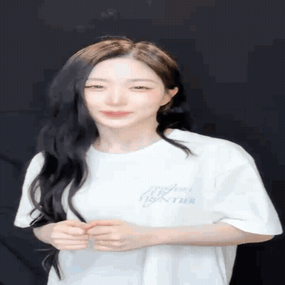 Woman With Long Black Hair in White T-Shirt Saying Together