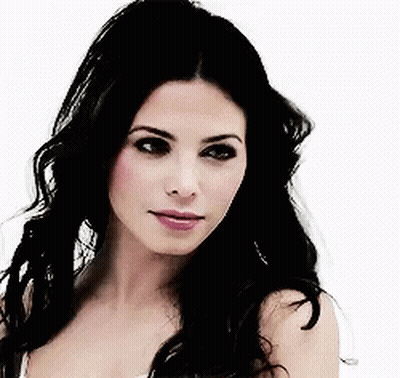 Woman With Long Black Hair In White Tank Top GIF