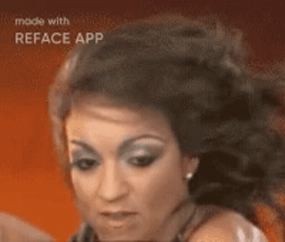 Woman With Long Black Hair Making Funny Face GIF