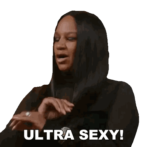 Woman With Long Black Hair Saying Ultra Sexy Sticker