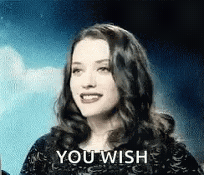 Woman With Long Black Hair Smiling Saying You Wish GIF