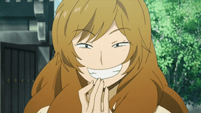Woman With Long Brown Hair Smiling Hands Folded GIF