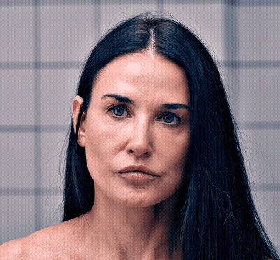 Woman With Long Dark Hair Close Up GIF