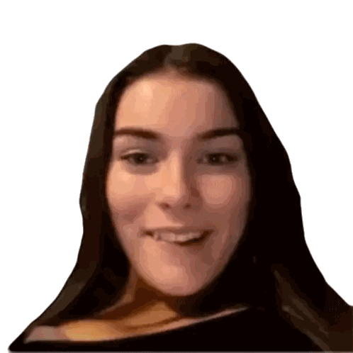 Woman With Long Dark Hair Smiling Sticker