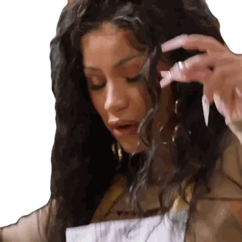 Woman With Long Hair And Ring Sticker
