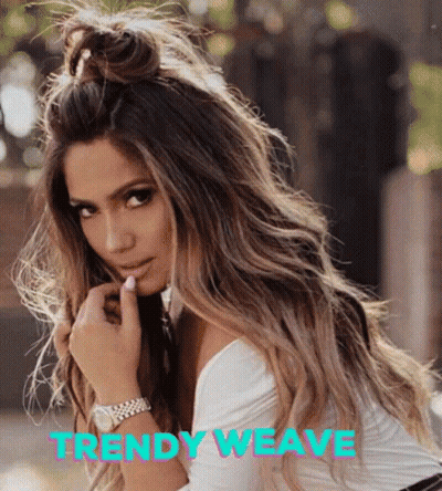 Woman With Long Hair And Watch Saying Trendy Weave GIF