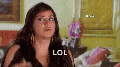 Woman With Long Hair Making Funny Face Saying LOL GIF