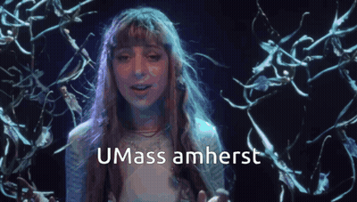 Woman With Long Hair Says UMass Amherst GIF