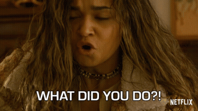 Woman With Long Hair Says What Did You Do GIF