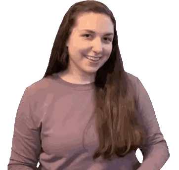 Woman With Long Hair Smiling In Purple Shirt Sticker