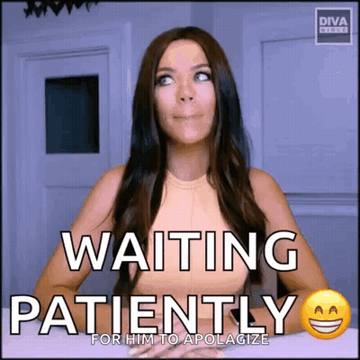 Woman With Long Hair Waiting For Apology GIF