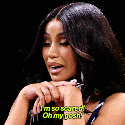 Woman With Long Nails Saying I'm So Scared GIF