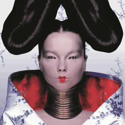 Woman With Long Neck In Red And White Kimono GIF