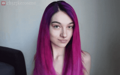Woman With Long Purple Hair YouTube Channel Ch527kerosene GIF