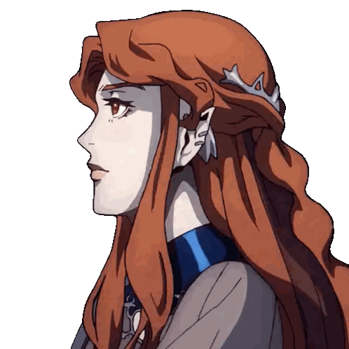 Woman With Long Red Hair And Blue Collar Sticker