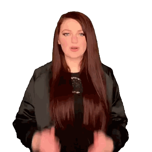 Woman With Long Red Hair In Black Jacket And Top Sticker