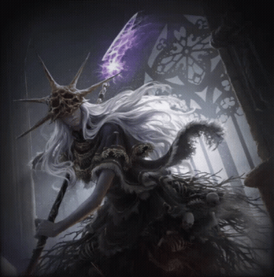 Woman With Long White Hair And Sword GIF