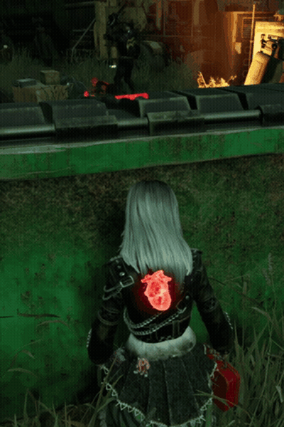 Woman With Long White Hair Holding Red Object GIF