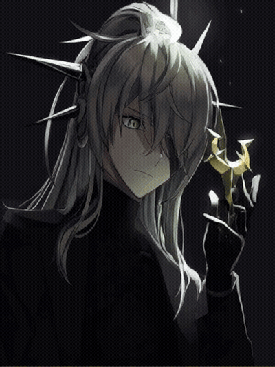Woman With Long White Hair Holding Trident Smiling GIF