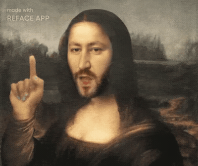 Woman With Man's Face GIF