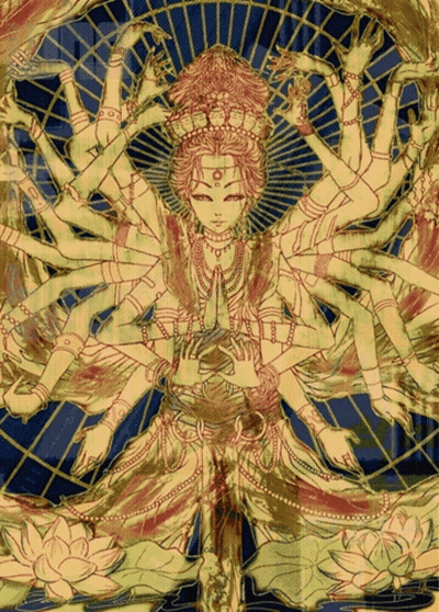 Woman With Many Hands And Crown GIF