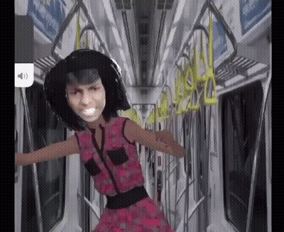 Woman With Mask Riding Subway Train GIF