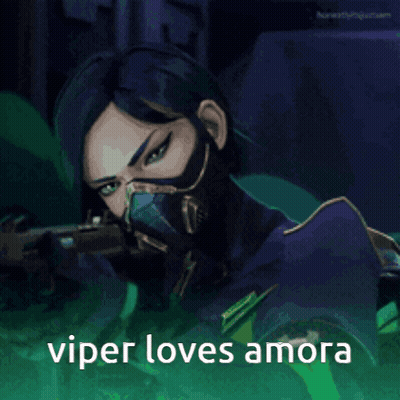 Woman With Mask Saying Viper Loves Amora GIF
