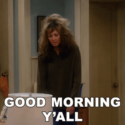 Woman With Messy Hair Says Good Morning Y'all GIF