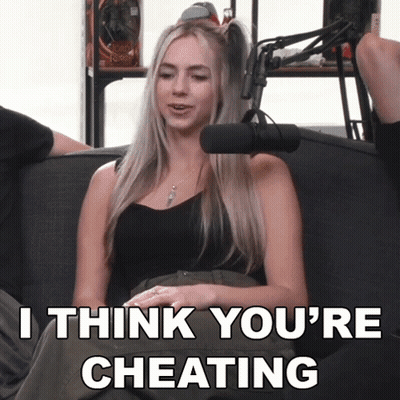 Woman With Microphone Says I Think You're Cheating GIF