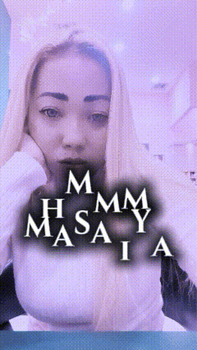 Woman With Mmmm Masaia Text GIF