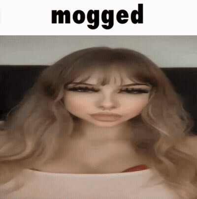 Woman With Mogged Text GIF