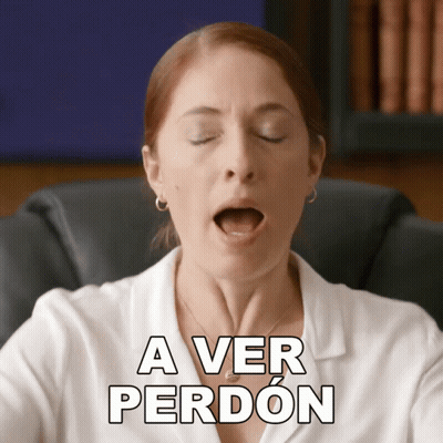 Woman With Mouth Open Saying A Ver Perdon GIF