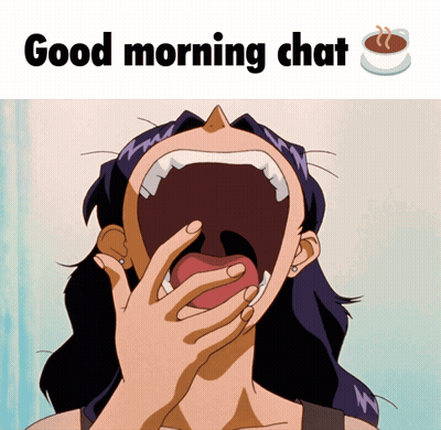 Woman With Mouth Open Saying Good Morning Chat GIF