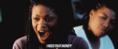 Woman With Mouth Open Saying I Need That Money GIF