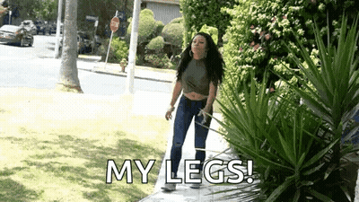 Woman With My Legs Written On Leg GIF